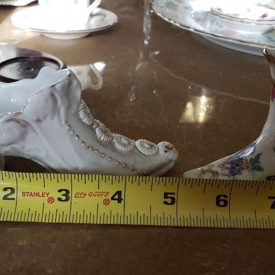 Antique porcelain shoe and boot