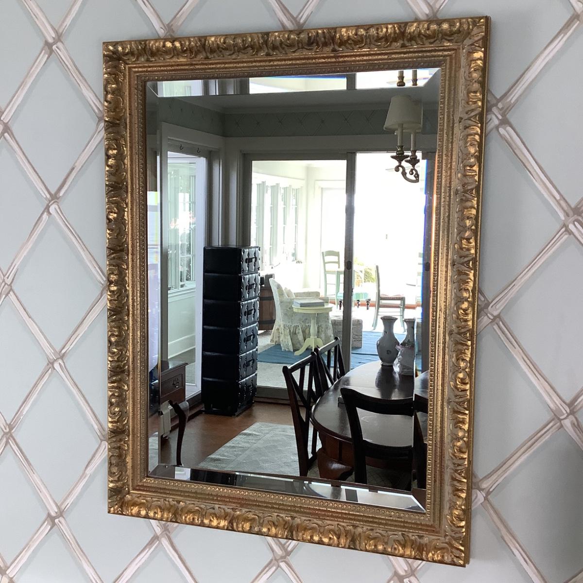 8042 Gold Framed Beveled Mirror