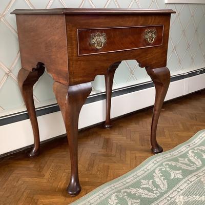 8044 Antique Chippendale Side Table with Single Drawer