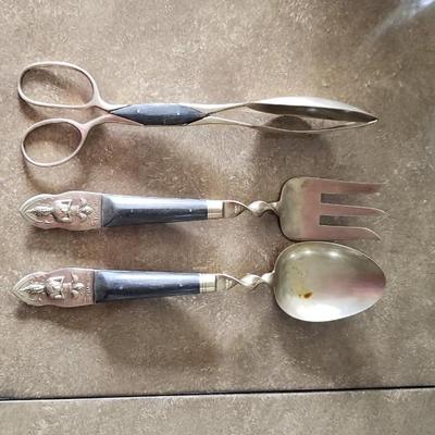 Vintage Thai Brass and Salad spoon and fork Buddha