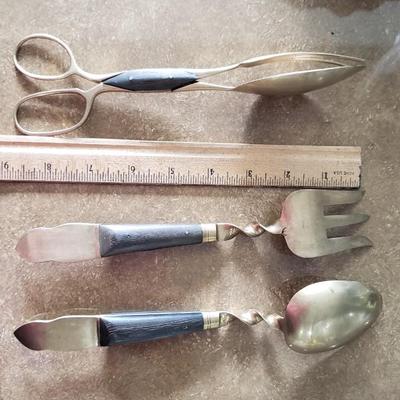 Vintage Thai Brass and Salad spoon and fork Buddha