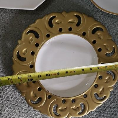 3 large platters, one is Ironstone