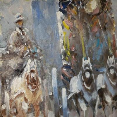 MCM oil painting of Arc de Triomphe  by J. Gaston