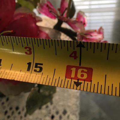 Vintage Chinoiserie potted glass flowers 18" tall!