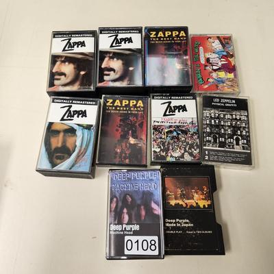 lot of 14 Cassettes Deep Purple Zappa Led Zeppelin ++