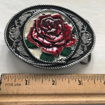 Siskiyou Rose belt buckle