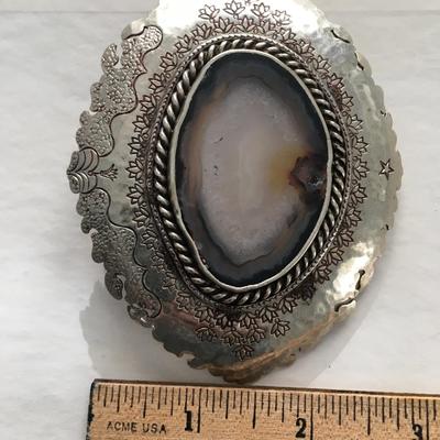 Quartz center stone belt buckle