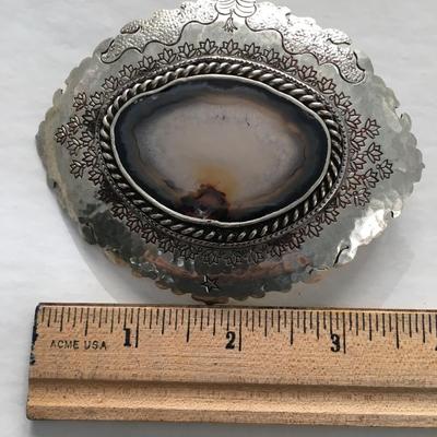 Quartz center stone belt buckle