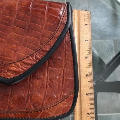 Textured leather cross body bag purse