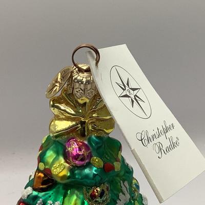 Lot 1323  Christopher Radko 2000 Millenium Christmas Tree Trimmed Glass Ornament