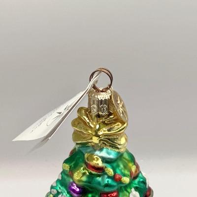 Lot 1323  Christopher Radko 2000 Millenium Christmas Tree Trimmed Glass Ornament