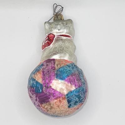 Christopher Radko 1997 Kitty Cares Glass Ornament