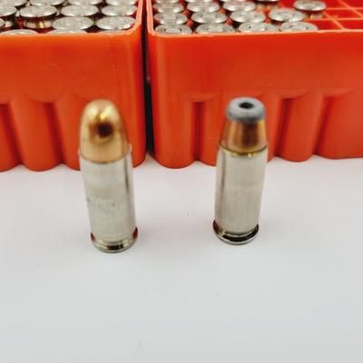 SUPER X .38 AUTOMATIC AMMO W/ PLASTIC STORAGE CONTAINERS