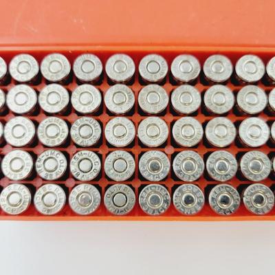 SUPER X .38 AUTOMATIC AMMO W/ PLASTIC STORAGE CONTAINERS