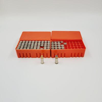SUPER X .38 AUTOMATIC AMMO W/ PLASTIC STORAGE CONTAINERS