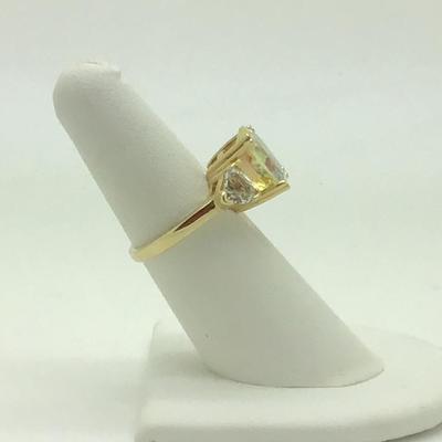 #8291 14K Yellow Gold Yellow & White Spinel Ladies Ring