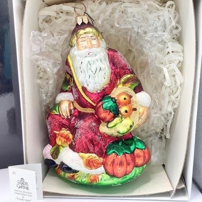 Lot 1330 Christopher Radko Glass Ornament, Santa in Autumn 1997