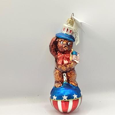 Lot  1331. Christopher Radko Glass Ornament Teddy for President 1996