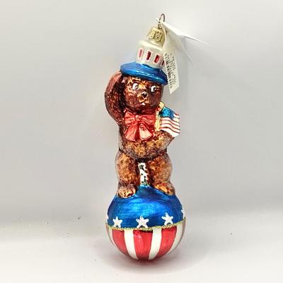 Lot  1331. Christopher Radko Glass Ornament Teddy for President 1996