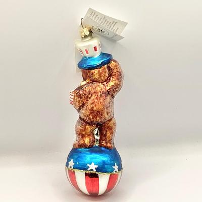 Lot  1331. Christopher Radko Glass Ornament Teddy for President 1996