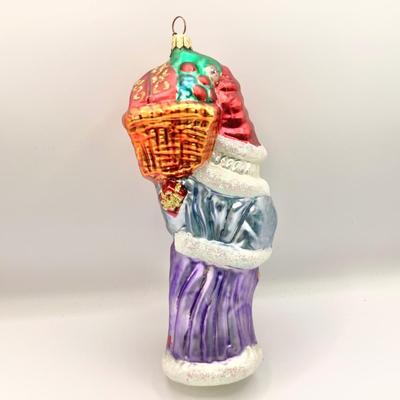 Lot 1332 Christopher Radko Glass Ornament, Toys For All, Purple Santa