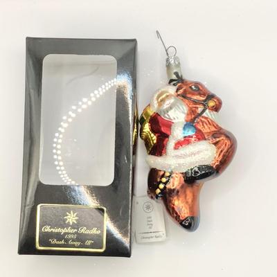 Lot 1335 Christopher Radko Glass Ornament, Dash Away All 1995, with box