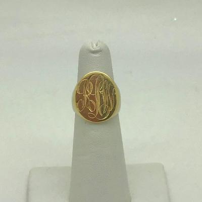 #8300 14K Yellow Gold Signet Ring