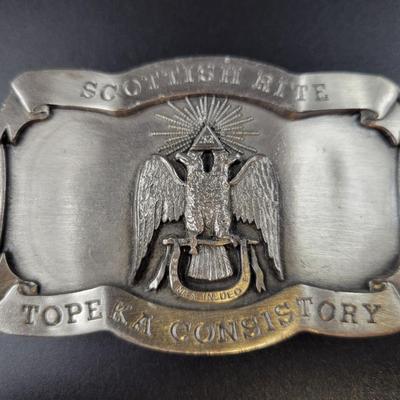 S & S BUCKLE CO. - TOPEKA SCOTTISH RITE COLLECTORS BELT BUCKLE