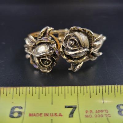 VINTAGE ROSE GOLD TONED HINDGED BRACELET