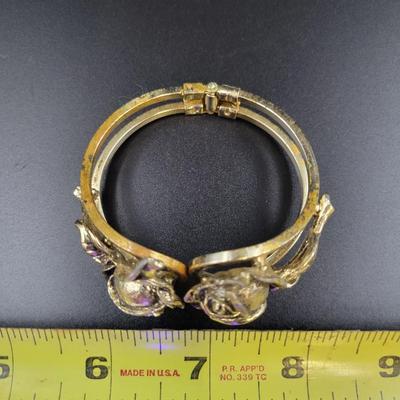 VINTAGE ROSE GOLD TONED HINDGED BRACELET