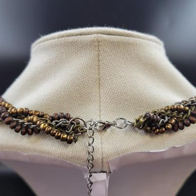 BEAUTIFUL ROLLED MULTI TONED NECKLACE