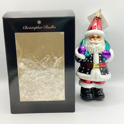 Lot 1339 Christopher Radko Glass Ornament, 1997 Glasgow Santa, with box