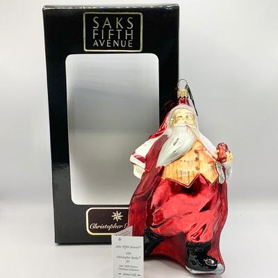 Lot 1341 Christopher Radko Glass Ornament, 1996 Saks Fifth Ave. - Santa Calls - with box