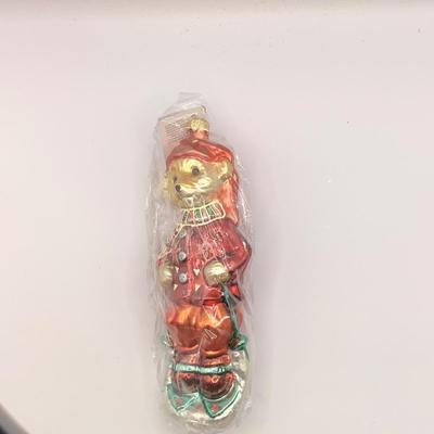 Lot 1354. Christopher Radko Glass Ornament, 1997 Muffy Vanderbilt Bear Sledding and Skiddadlin, NEW IN PKG