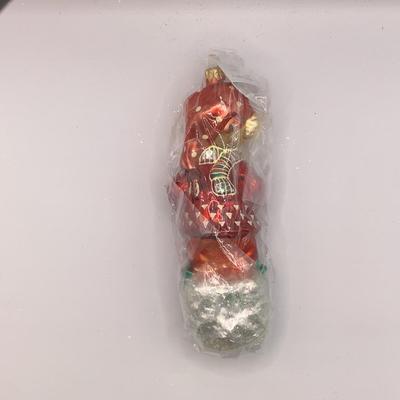 Lot 1354. Christopher Radko Glass Ornament, 1997 Muffy Vanderbilt Bear Sledding and Skiddadlin, NEW IN PKG