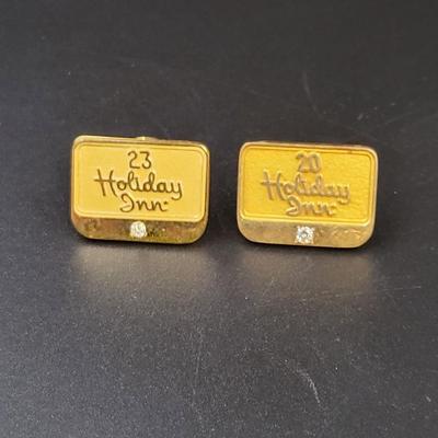 HOLIDAY INN 10K "YEARS OF SERVICE" PINS W/ STONES
