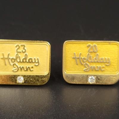 HOLIDAY INN 10K "YEARS OF SERVICE" PINS W/ STONES
