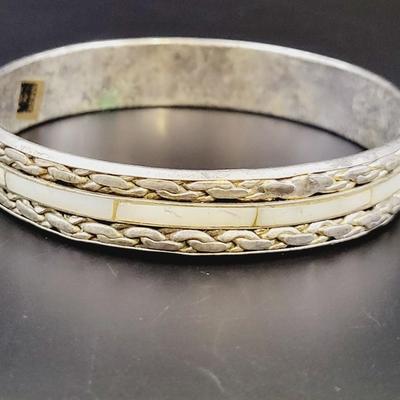 MOTHER OF PEARL & SILVER - MADE IN INDIA BRACELET