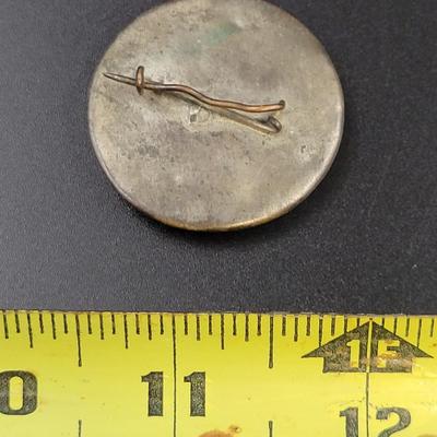 1930s HAND PAINTED ENAMEL BROOCH PIN