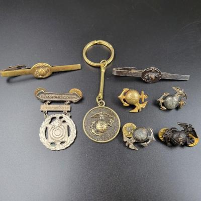 VINTAGE MARINE PINS & CLIPS BUNDLE