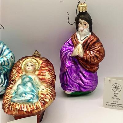 Lot 1358 Christopher Radko Glass Ornament, 1996 Holy Family, with box