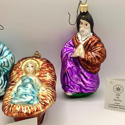 Lot 1358 Christopher Radko Glass Ornament, 1996 Holy Family, with box