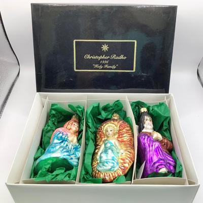 Lot 1358 Christopher Radko Glass Ornament, 1996 Holy Family, with box