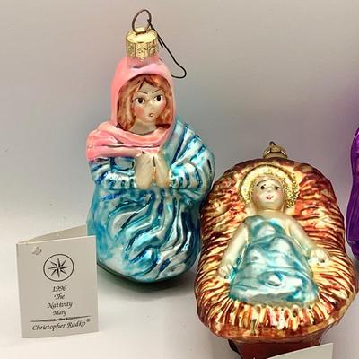 Lot 1358 Christopher Radko Glass Ornament, 1996 Holy Family, with box