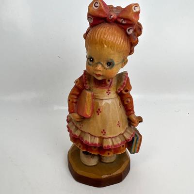 Anri Italian Wood carving "Off to School"