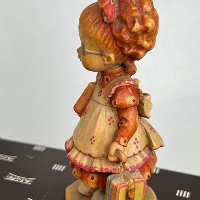 Anri Italian Wood carving "Off to School"