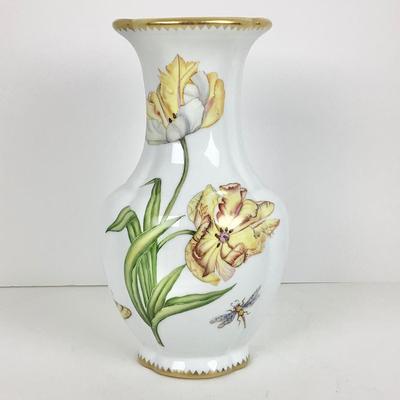 8053 Hand Painted Anna Weatherly Design Yellow Tulip Vase