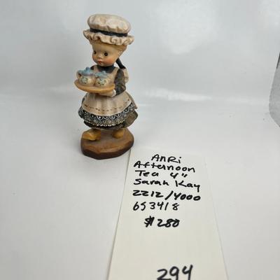 Anri Italian Wood Carving  Collectible figurine "Afternoon Tea"