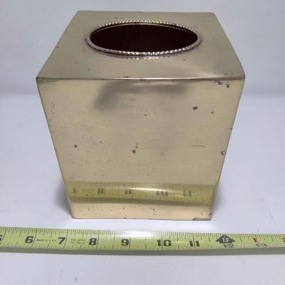CROSCIL SAXONY GOLD METALLIC TISSUE COVER BOX