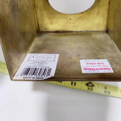 CROSCIL SAXONY GOLD METALLIC TISSUE COVER BOX